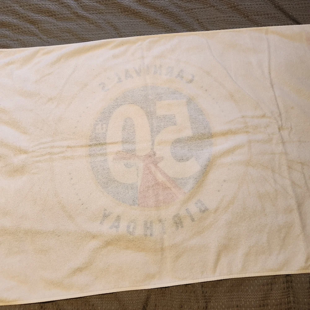 Carnival Cruise Lines 50th Birthday Anniversary Souvenir Beach Towel 29”x 58”